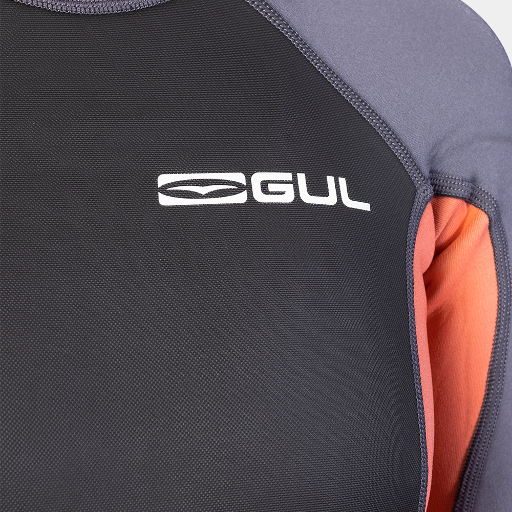 2025 Gul Womens Response 3/2mm Back Zip Shorty Wetsuit RE3318-C1 - Grey / Coral